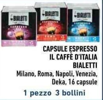 Conad CAPSULE ESPRESSO IL CAFFÈ D'ITALIA BIALETTI 16 capsule offerta