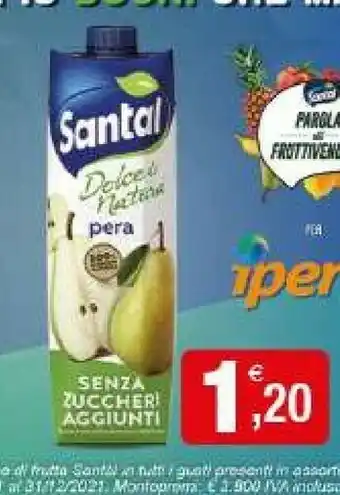 Iperal Santal Succhi Di Pera Senza Zuccheri Aggiunti offerta