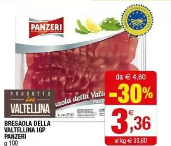 Iperal Panzeri Bresaola Della Valtellina Igp offerta