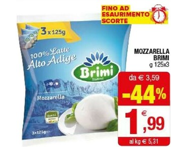 Iperal Brimi - Mozzarella 100% Latte Alto Adige 375 G(ml) offerta