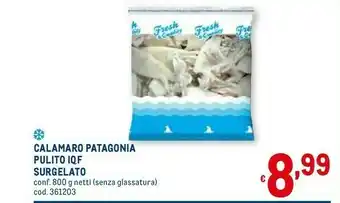 Metro Calamaro Patagonia Pulito IQF Surgelato offerta