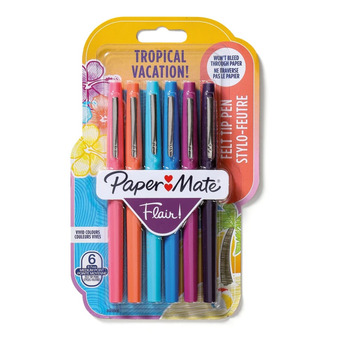 6 penne paper mate flair