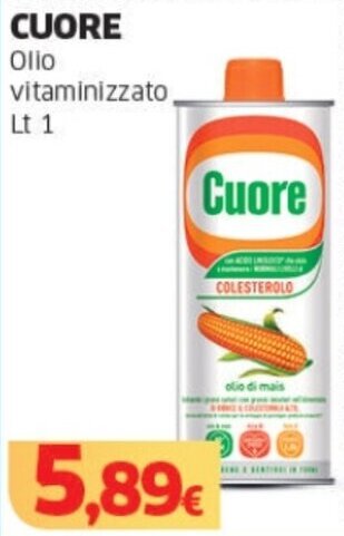 Mercati Alimentari CUORE Olio vitaminizzato Lt 1 offerta