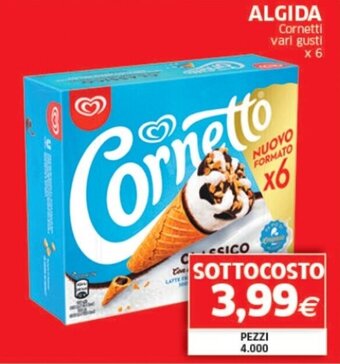 Mercati Alimentari ALGIDA Cornetti vari gusti x 6 offerta