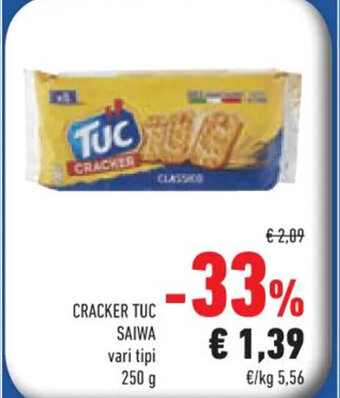 Conad CRACKER TUC SAIWA vari tipi 250 g offerta