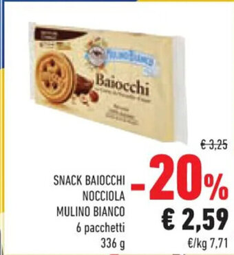 Conad SNACK BAIOCCHI NOCCIOLA MULINO BIANCO 336 g offerta
