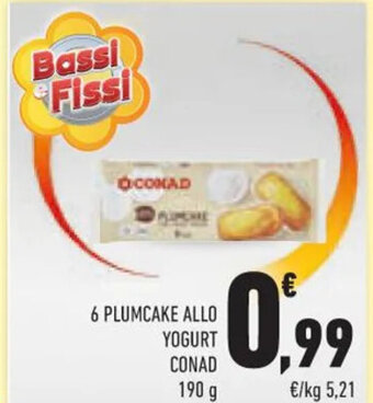 Conad 6 PLUMCAKE ALLO YOGURT CONAD 190 g offerta
