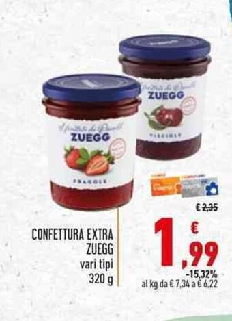 Conad CONFETTURA EXTRA ZUEGG vari tipi 320 g offerta