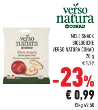 Conad MELE SNACK BIOLOGICHE VERSO NATURA CONAD 20 g offerta
