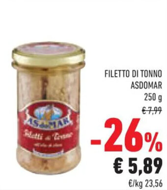 Conad FILETTO DI TONNO ASDOMAR 250 g offerta