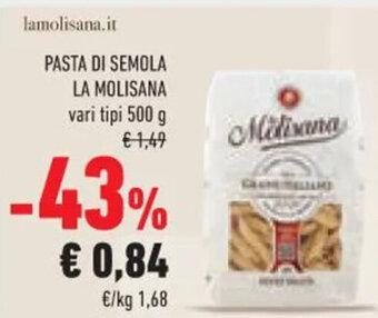 Conad PASTA DI SEMOLA LA MOLISANA vari tipi 500 g offerta