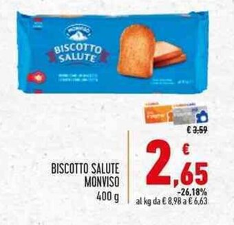 Conad BISCOTTO SALUTE MONVISO 400 g offerta