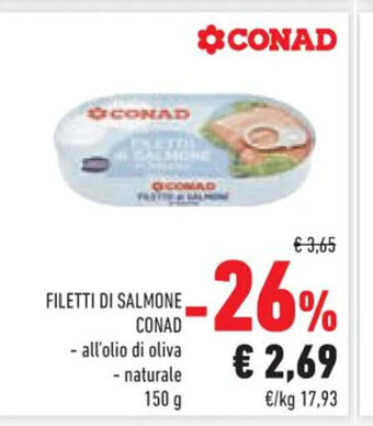 Conad FILETTI DI SALMONE CONAD 150 g offerta