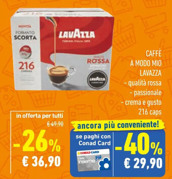 Conad CAFFE A MODO MIO LAVAZZA offerta