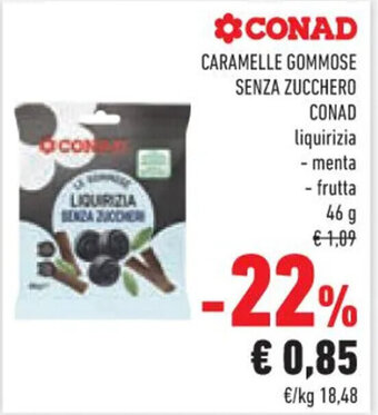 Conad CARAMELLE GOMMOSE SENZA ZUCCHERO CONAD 46 g offerta
