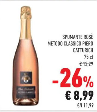 Conad SPUMANTE ROSE METODO CLASSICO PIERO CATTURICH 75 cl offerta