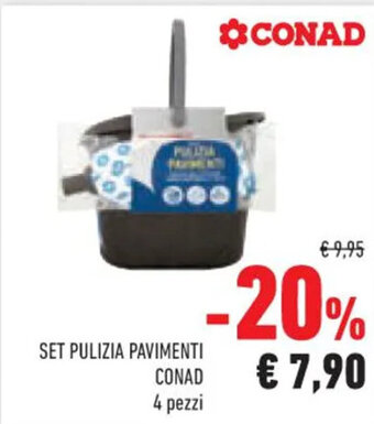 Conad SET PULIZIA PAVIMENTI CONAD 4 pezzi offerta