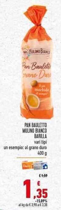 Conad PAN BAULETTO MULINO BIANCO BARILLA 400 g offerta