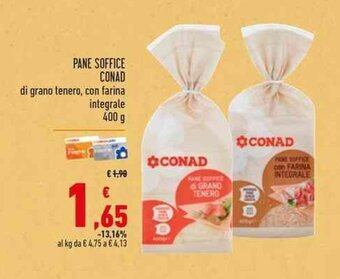 Conad PANE SOFFICE CONAD 400 g offerta