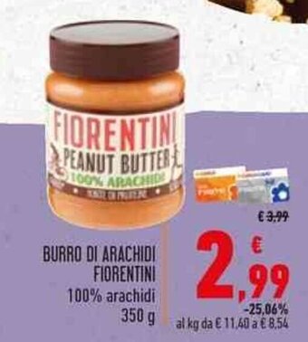 Conad BURRO DI ARACHIDI FIORENTINI 100% arachidi 350 g offerta