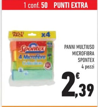 Conad PANNI MULTIUSO MICROFIBRA SPONTEX 4 pezzi offerta