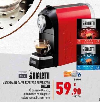 Conad MACCHINA DA CAFFE ESPRESSO SUPER CF69 BIALETTI offerta