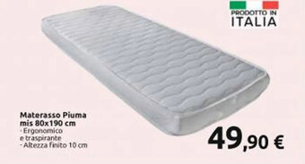 Materasso Piuma mis 80x190 cm