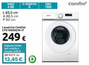 Carrefour Iper Lavatrice Comfee CFE10W60/W-IT offerta