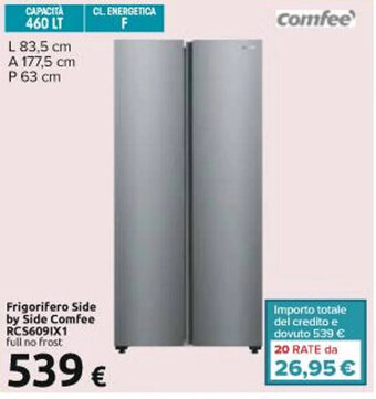 Carrefour Iper Frigorifero Side by Side Comfee RCS609IX1 offerta