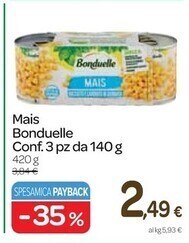 Carrefour Express Bonduelle mais offerta