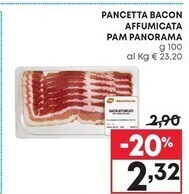 Pam Pam & panorama pancetta bacon affumicata offerta