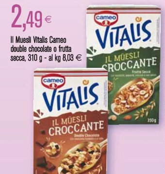 Coop Il Muesli Vitalis Cameo double chocolate o frutta secca, 310 g offerta