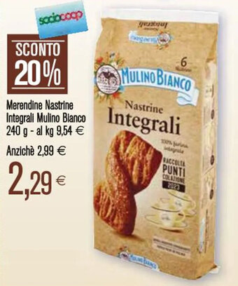 Coop Merendine Nastrine Integrali Mulino Bianco 240 g offerta