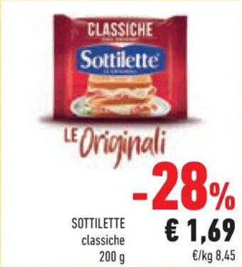 Conad SOTTILETTE classiche 200 g offerta