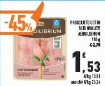 Conad PROSCIUTTO COTTO ALTA QUALITA' AEQUILIBRIUM 110 g offerta