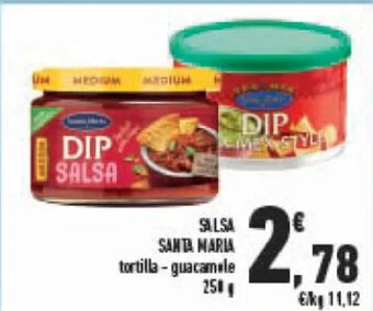 Conad SALSA SANTA MARIA tortilla-guacamile 250 g offerta