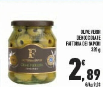 Conad OLIVE VERDI DENOCCIOLATE FATTORIA DEI SAPORI 320 g offerta