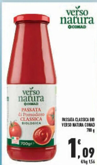 Conad PASSATA CLASSICA BIO VERSO NATURA CONAD 700 g offerta