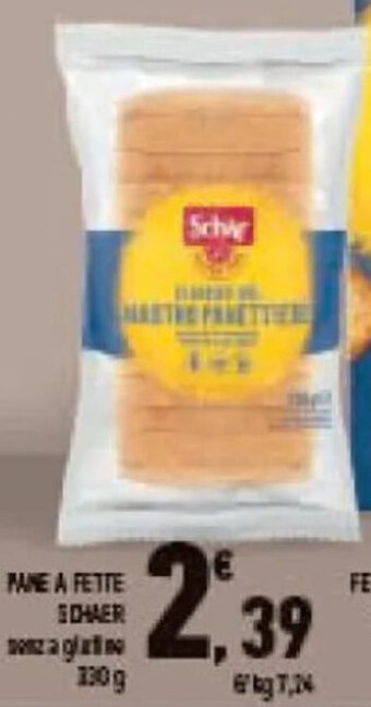 Conad PANE A FETTE SCHAER senza glutino 330 g offerta