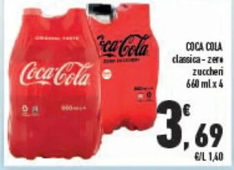 Conad COCA COLA classica-zer zuccheri 660 ml x 4 offerta