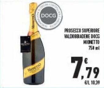 Conad PROSECCO SUPERIORE VALDOBBIADENE DOCG MIONETTO 750 ml offerta