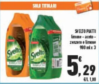 Conad SVELTO PIATTI 980 ml x 3 offerta