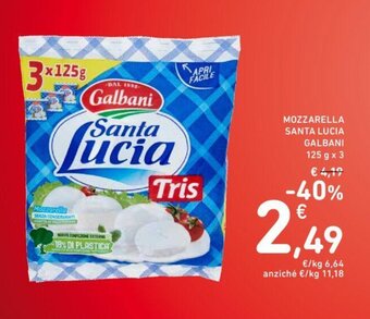 Conad MOZZARELLA SANTA LUCIA GALBANI 125 g x 3 offerta