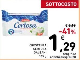 Conad CRESCENZA CERTOSA GALBANI 165 g offerta