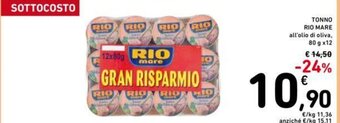 Conad TONNO RIO MARE 80 g x 12 offerta