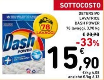 Conad DETERSIVO LAVATRICE DASH POWER 78 lavaggi, 3,90 kg offerta