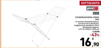 Conad gimi STENDIBIANCHERIA CRON L171,5 x P55,5 x H93 cm offerta
