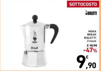 Conad MOKA BREAK BIALETTI 3 tazze offerta