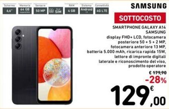 Conad SMARTPHONE GALAXY A14 SAMSUNG offerta
