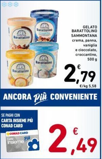 Conad GELATO BARATTOLINO SAMMONTANA 500 g offerta